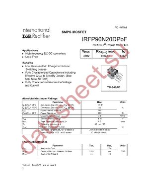 IRFP90N20DPBF datasheet  